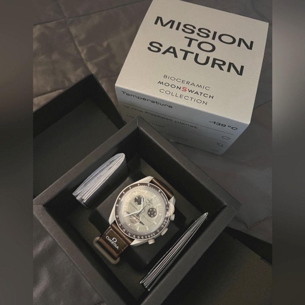 Brand new Mission to Saturn swatch omega watch. Never worn